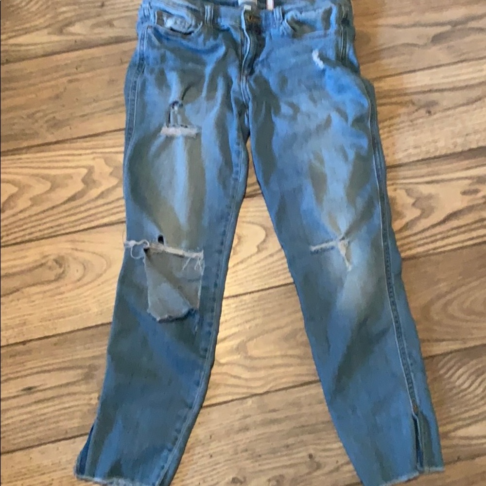 Sneak Peak Low Rise Distressed Jeans